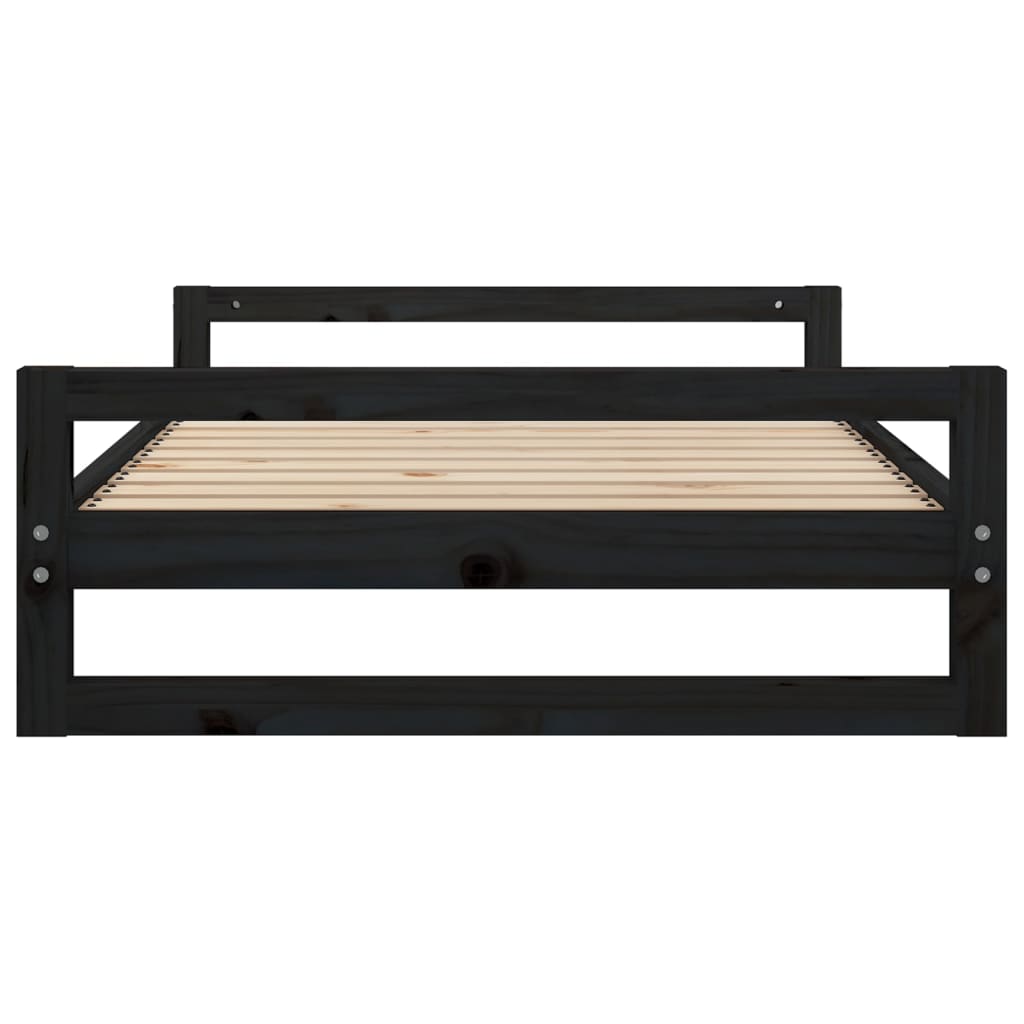 Hondenmand 105,5x75,5x28 cm massief grenenhout zwart - AllerleiShop