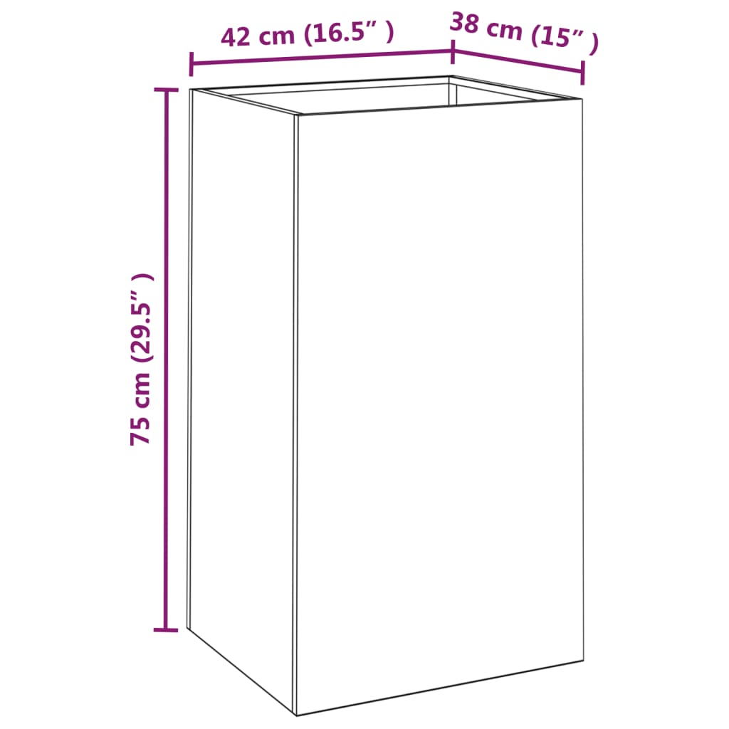 Plantenbak 42x38x75 cm cortenstaal - AllerleiShop