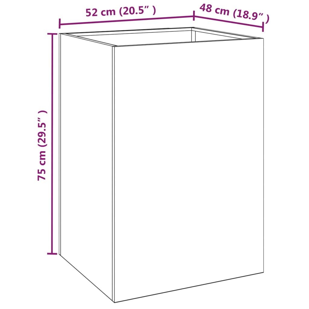 Plantenbak 52x48x75 cm cortenstaal - AllerleiShop