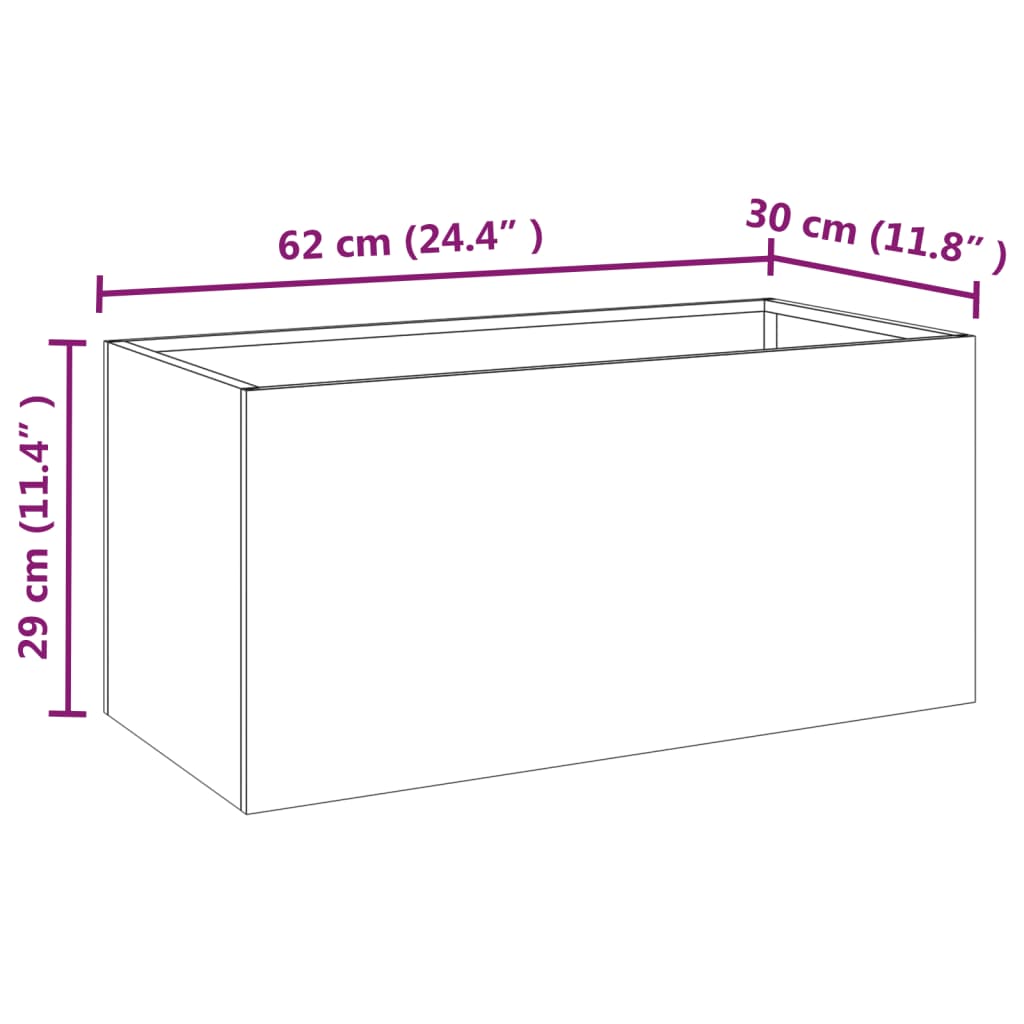 Plantenbak 62x30x29 cm cortenstaal - AllerleiShop