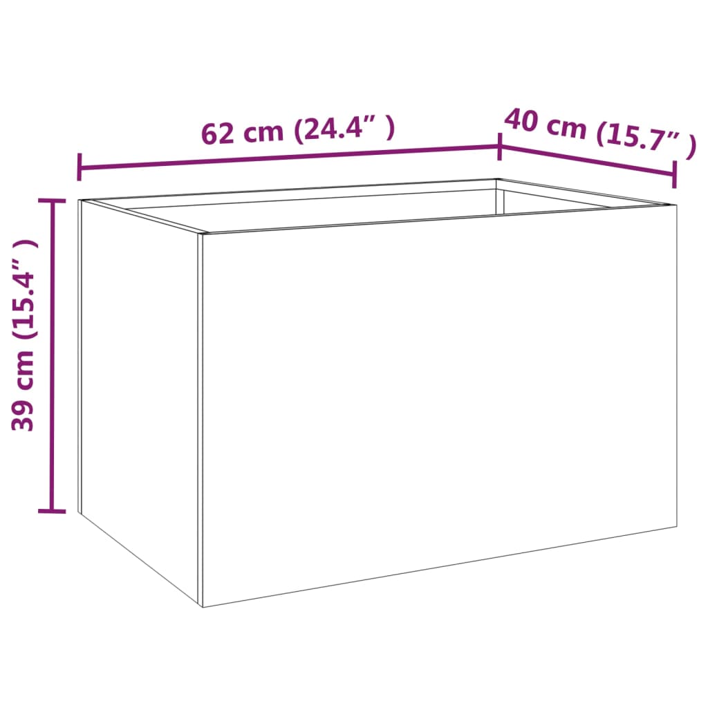 Plantenbak 62x40x39 cm cortenstaal - AllerleiShop