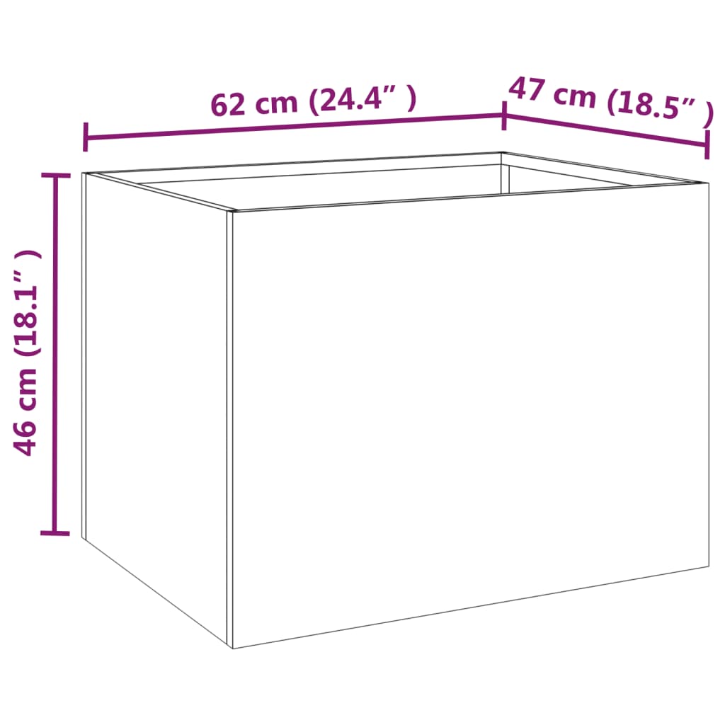 Plantenbak 62x47x46 cm cortenstaal - AllerleiShop