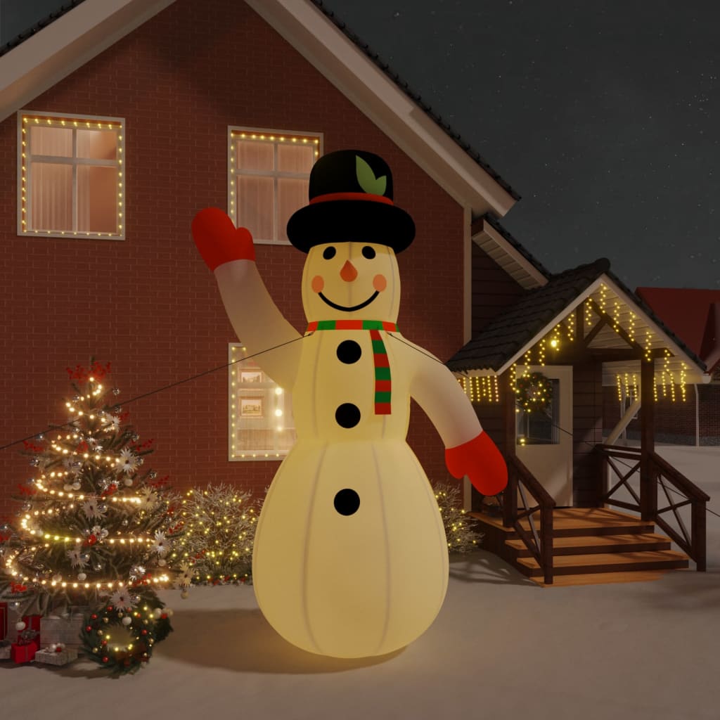 Sneeuwpop met LED's opblaasbaar 455 cm - AllerleiShop