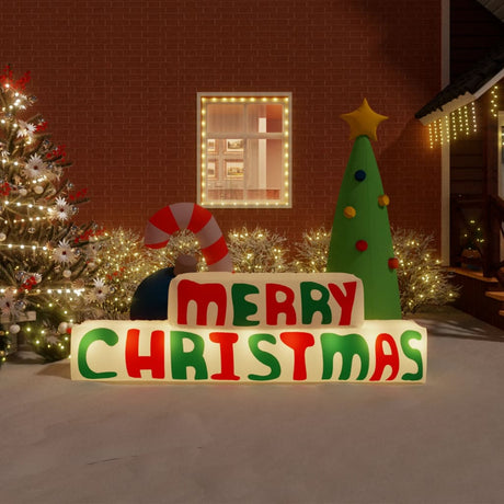 Decoratie "Merry Christmas" met LED's opblaasbaar 197 cm - AllerleiShop