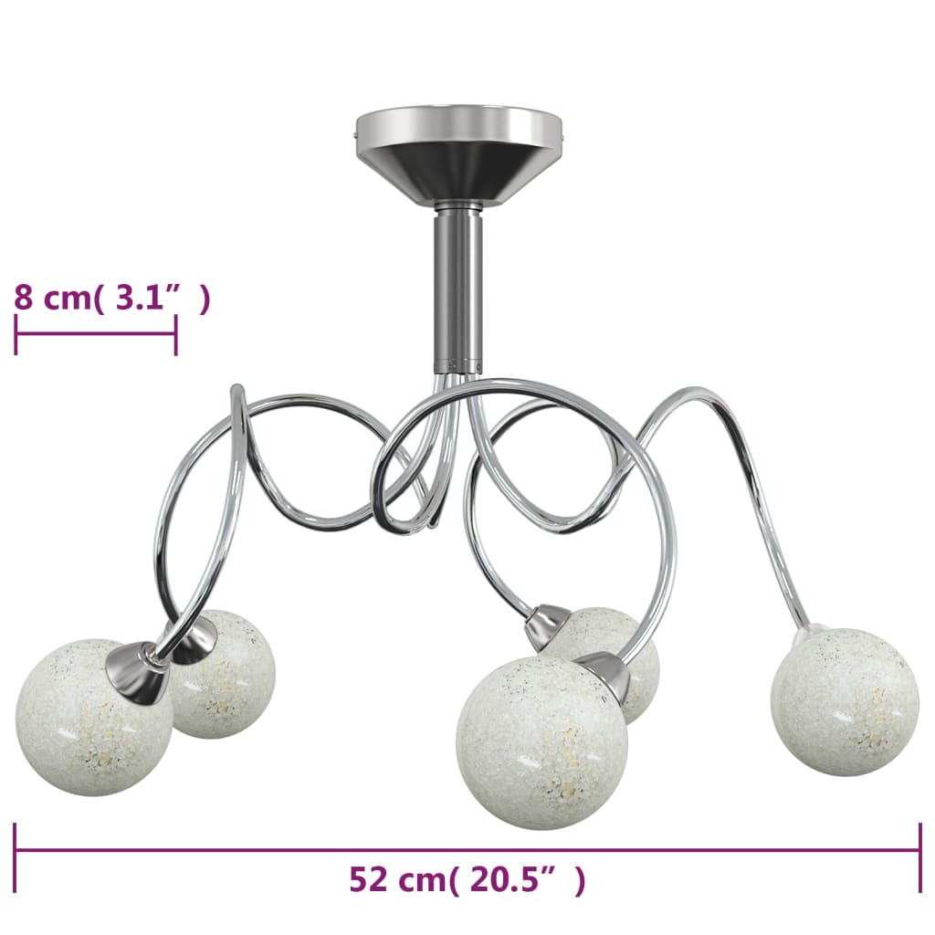 Plafondlamp met glasbollen rond 5xG9 - AllerleiShop