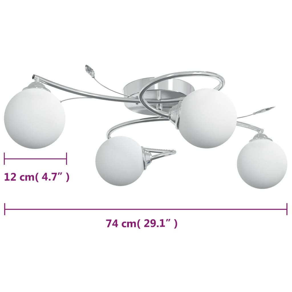 Plafondlamp met glasbollen rond 4xG9 - AllerleiShop