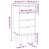 Ladekast OTTA 45x39x90 cm massief grenenhout - AllerleiShop