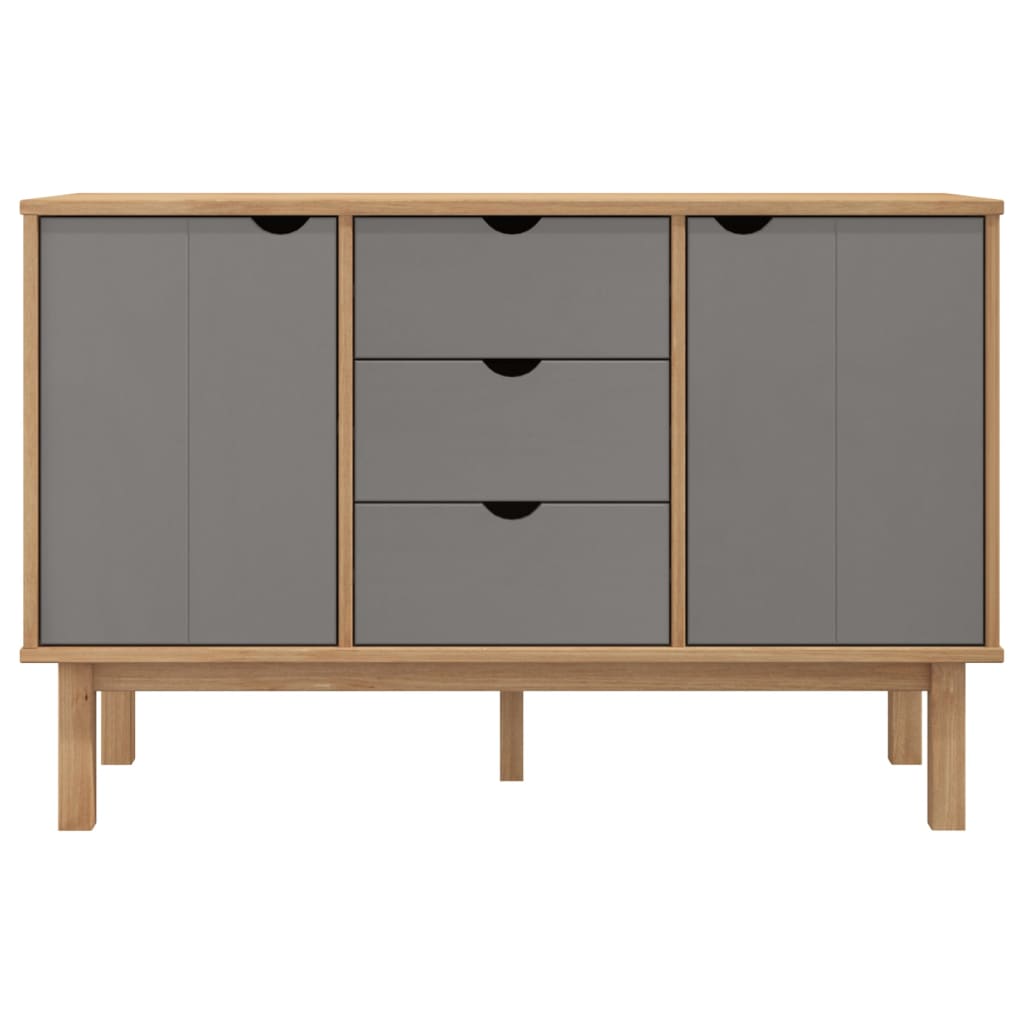 Dressoir OTTA 113,5x43x73 cm massief grenenhout bruin en grijs - AllerleiShop