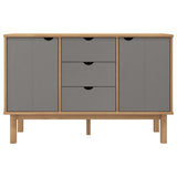 Dressoir OTTA 113,5x43x73 cm massief grenenhout bruin en grijs - AllerleiShop