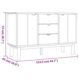 Dressoir OTTA 113,5x43x73 cm massief grenenhout bruin en grijs - AllerleiShop