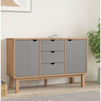 Dressoir OTTA 113,5x43x73 cm massief grenenhout bruin en grijs - AllerleiShop