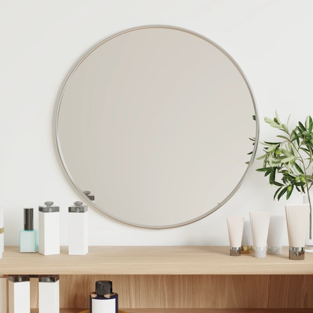 Wandspiegel rond Ø40 cm zilverkleurig - AllerleiShop