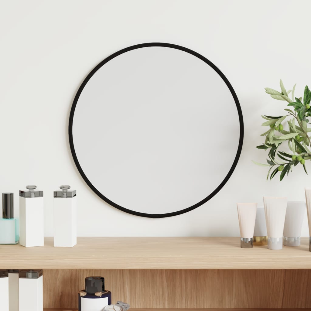 Wandspiegel rond Ø30 cm zwart - AllerleiShop