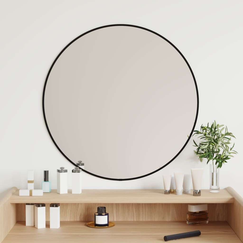 Wandspiegel rond Ø60 cm zwart - AllerleiShop