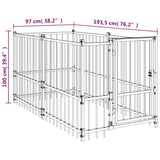 Hondenkennel 193,5x97x100 cm staal zwart