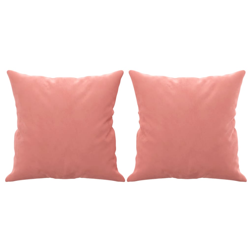 Sierkussens 2 st 40x40 cm fluweel roze - AllerleiShop