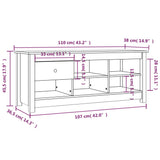 Schoenenkast 110x38x45,5 cm massief grenenhout - AllerleiShop