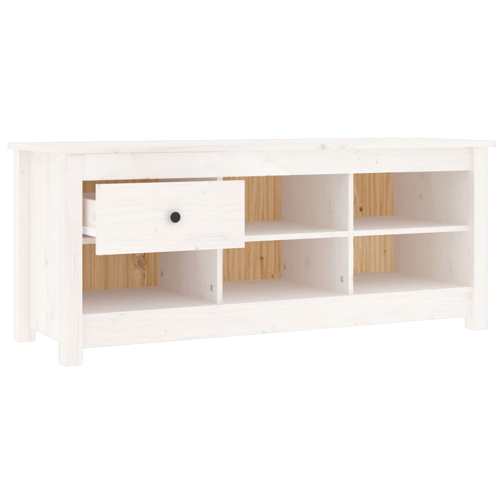 Schoenenkast 110x38x45,5 cm massief grenenhout wit - AllerleiShop