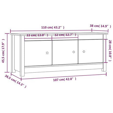 Schoenenkast 110x38x45,5 cm massief grenenhout wit - AllerleiShop