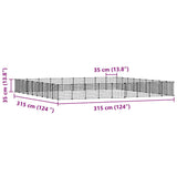 Huisdierenkooi met deur 36 panelen 35x35 cm staal zwart