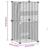 Huisdierenkooi met 8 panelen 35x35 cm staal zwart