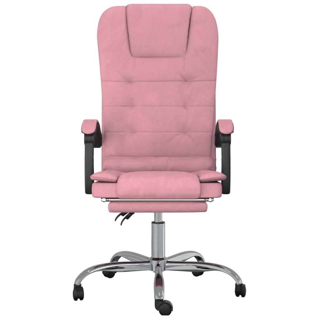 Kantoorstoel massage verstelbaar fluweel roze