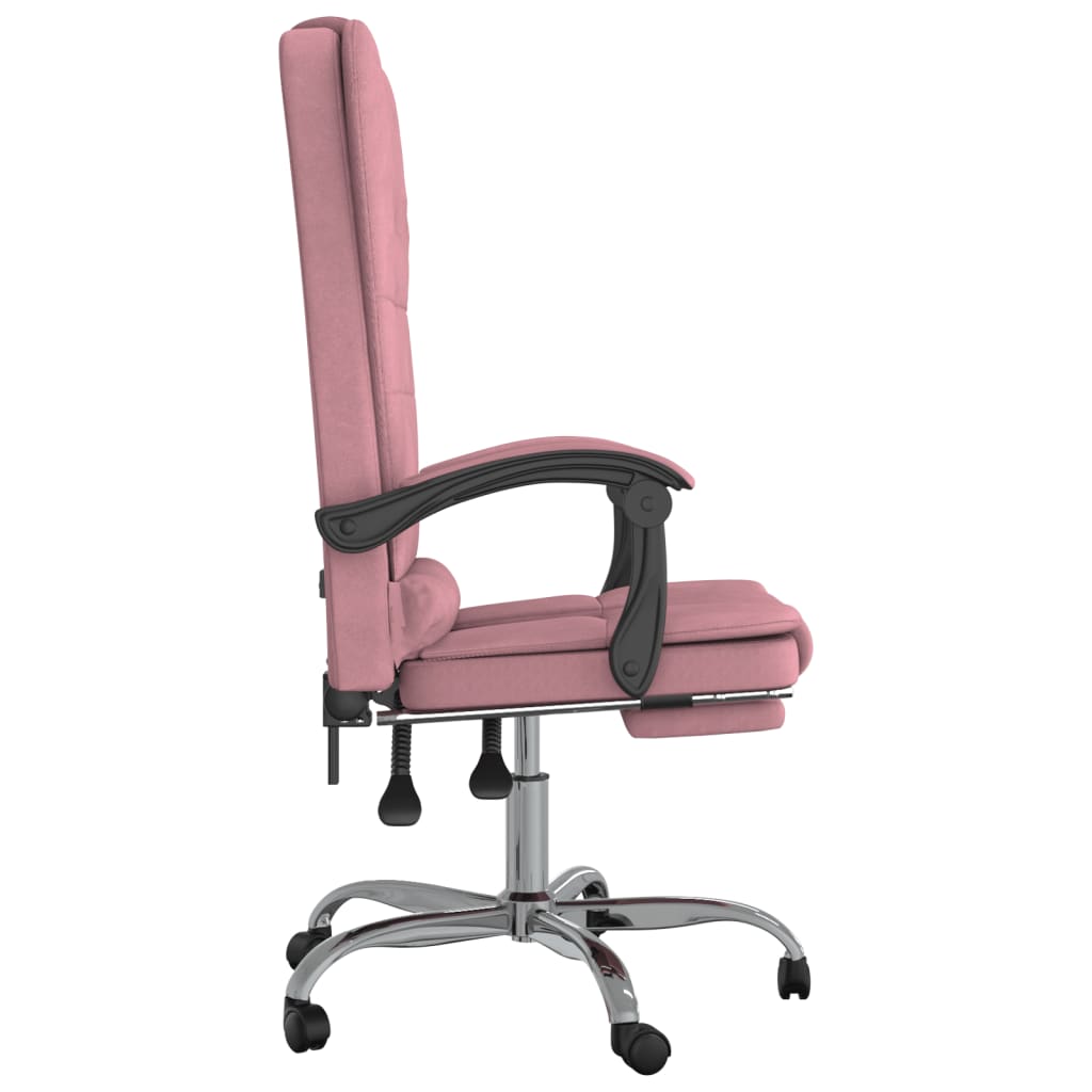 Kantoorstoel massage verstelbaar fluweel roze