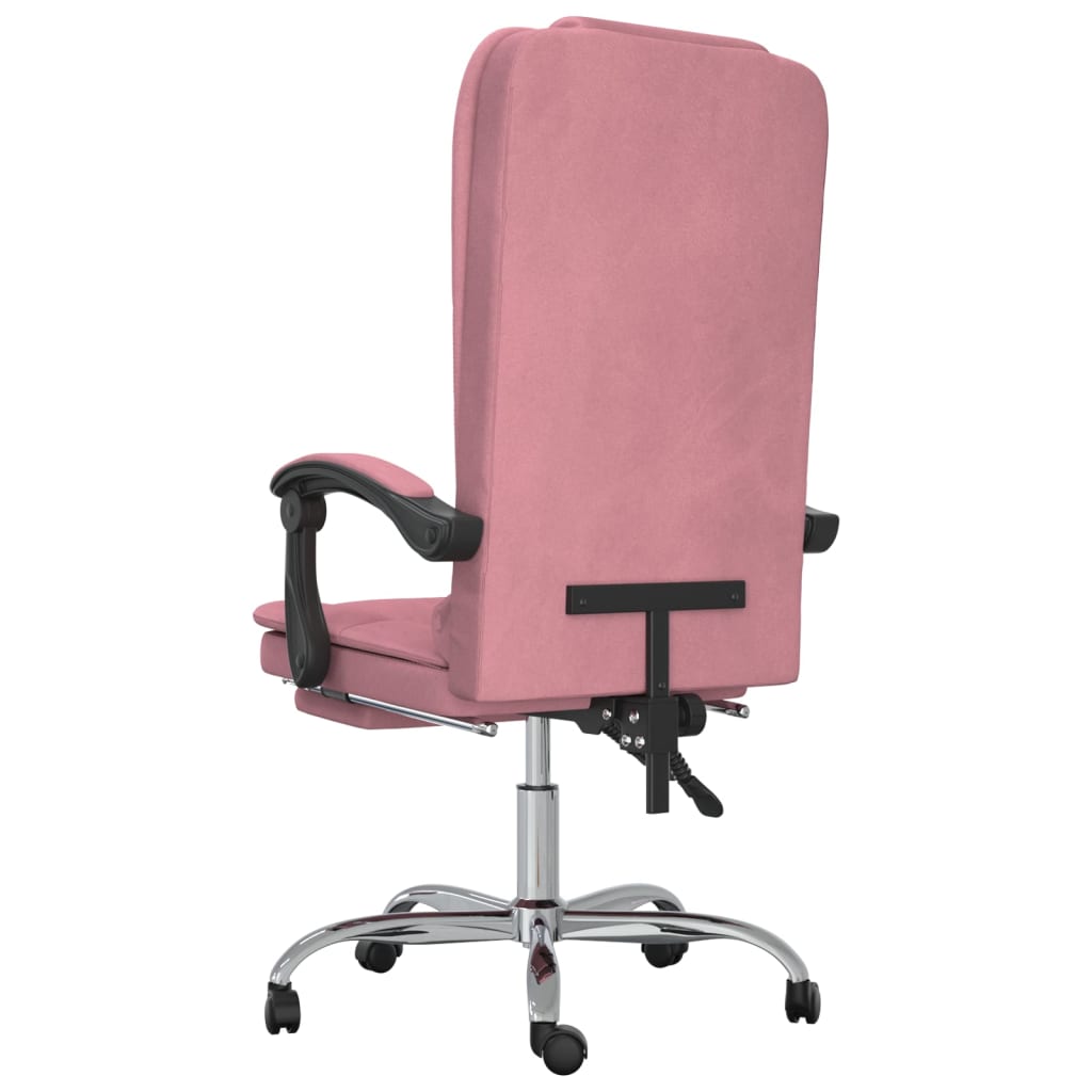 Kantoorstoel massage verstelbaar fluweel roze