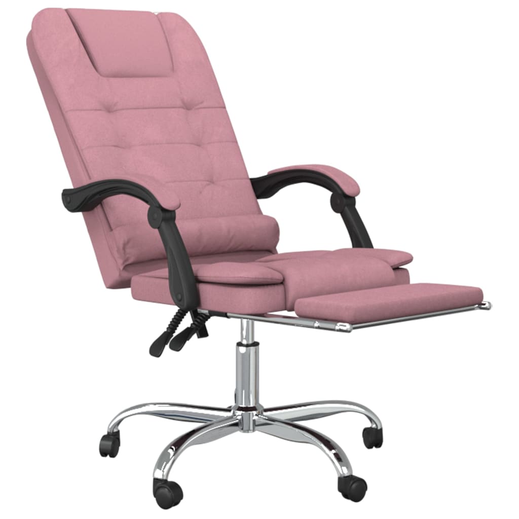 Kantoorstoel massage verstelbaar fluweel roze