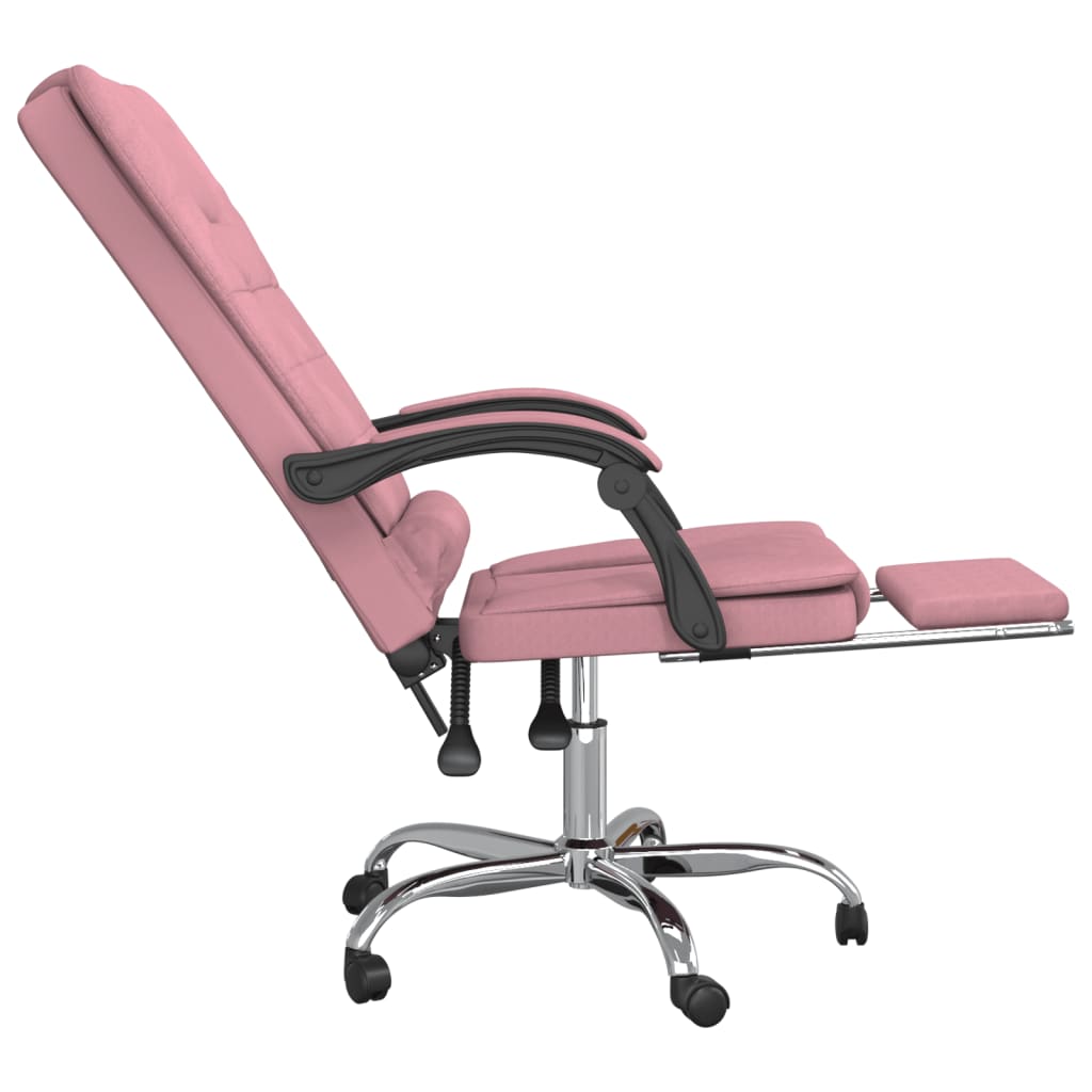 Kantoorstoel massage verstelbaar fluweel roze