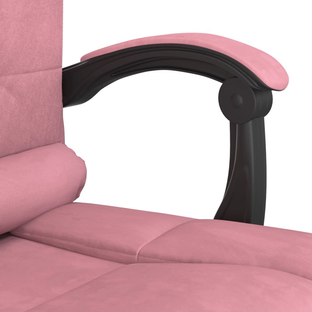 Kantoorstoel massage verstelbaar fluweel roze