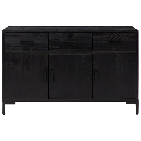 Dressoir 110x35x70 cm massief grenenhout zwart - AllerleiShop