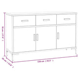 Dressoir 110x35x70 cm massief grenenhout zwart - AllerleiShop