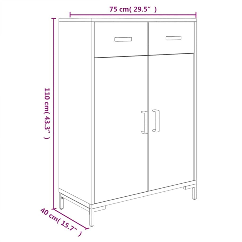 Schoenenkast 75x40x110 cm massief grenenhout zwart - AllerleiShop