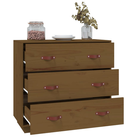 Dressoir 80x40x75 cm massief grenenhout honingbruin - AllerleiShop