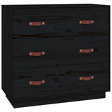 Dressoir 80x40x75 cm massief grenenhout zwart - AllerleiShop