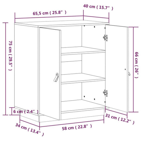 Dressoir 65,5x40x75 cm massief grenenhout grijs - AllerleiShop