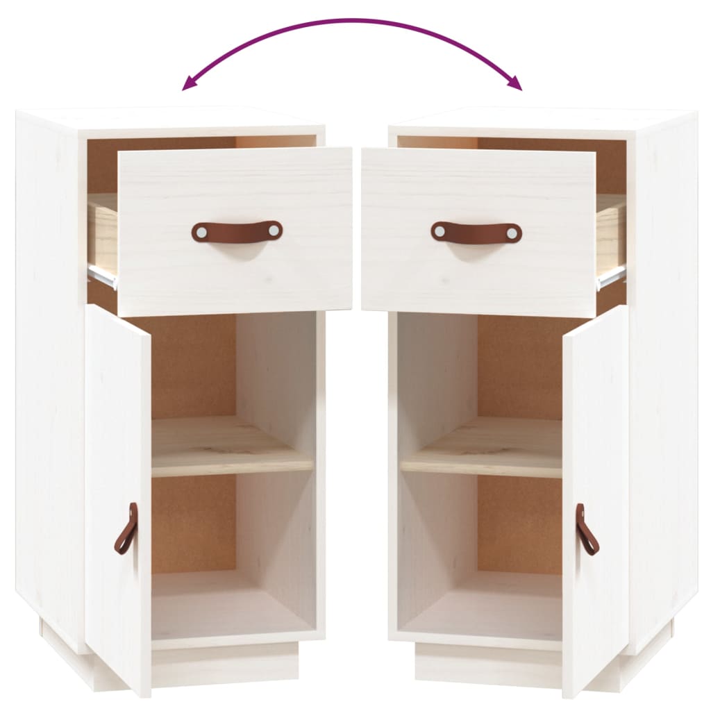 Dressoir 34x40x75 cm massief grenenhout wit - AllerleiShop