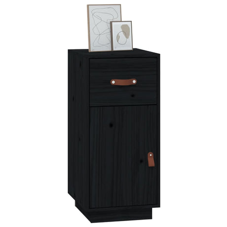 Dressoir 34x40x75 cm massief grenenhout zwart - AllerleiShop