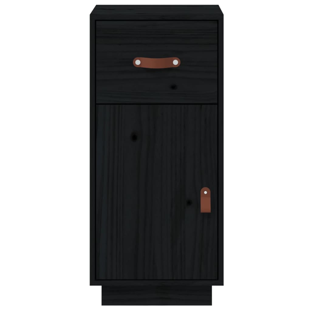 Dressoir 34x40x75 cm massief grenenhout zwart - AllerleiShop