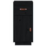 Dressoir 34x40x75 cm massief grenenhout zwart - AllerleiShop