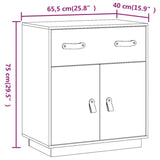 Dressoir 65,5x40x75 cm massief grenenhout wit - AllerleiShop