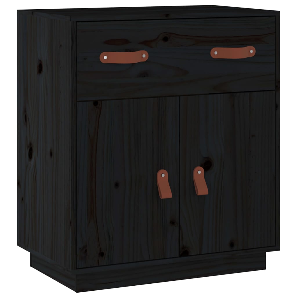 Dressoir 65,5x40x75 cm massief grenenhout zwart - AllerleiShop