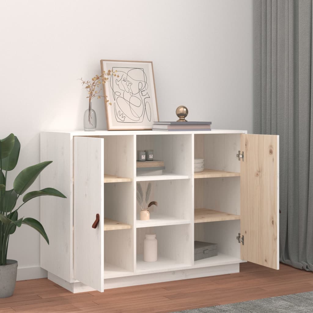 Dressoir 100x40x75 cm massief grenenhout wit - AllerleiShop