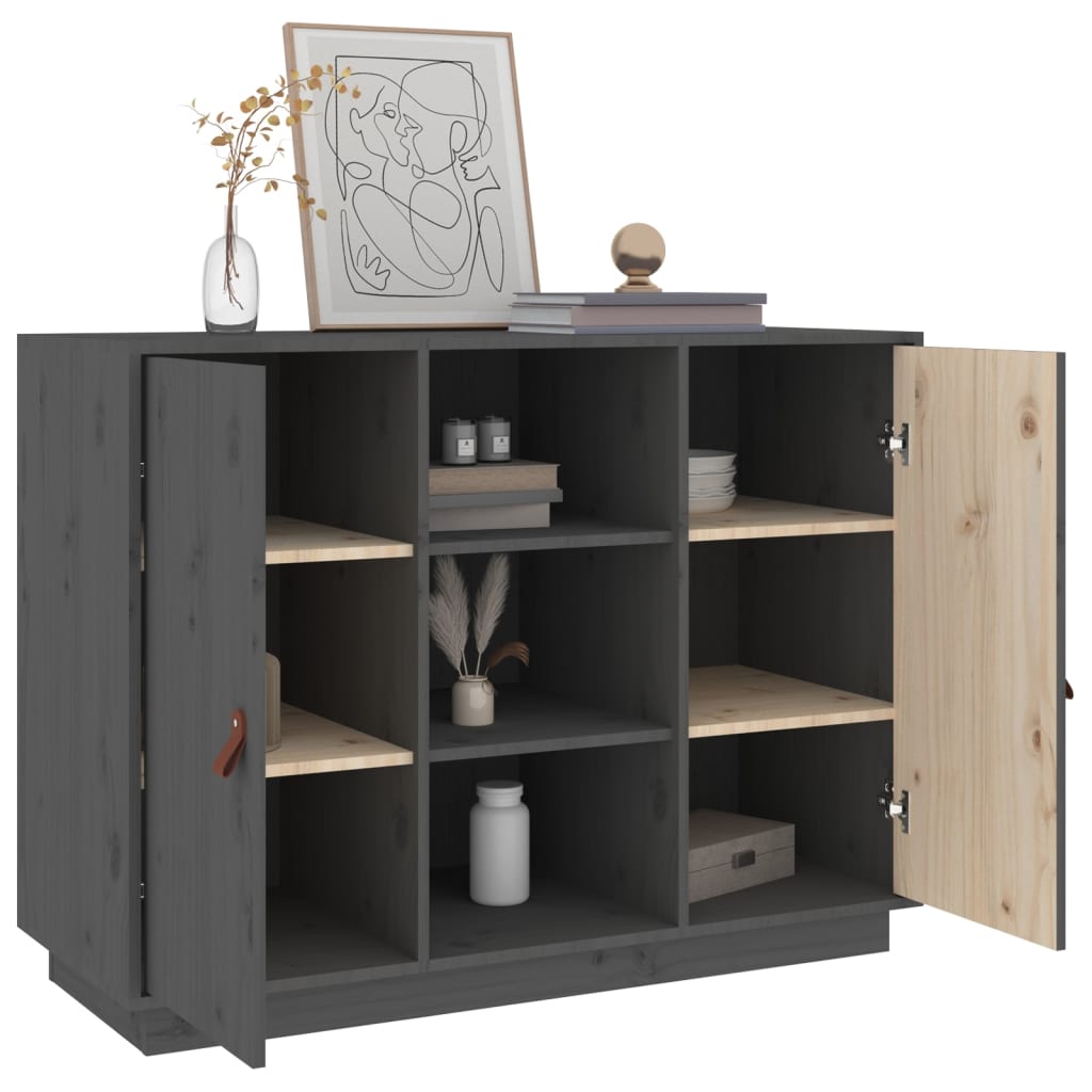 Dressoir 100x40x75 cm massief grenenhout grijs - AllerleiShop