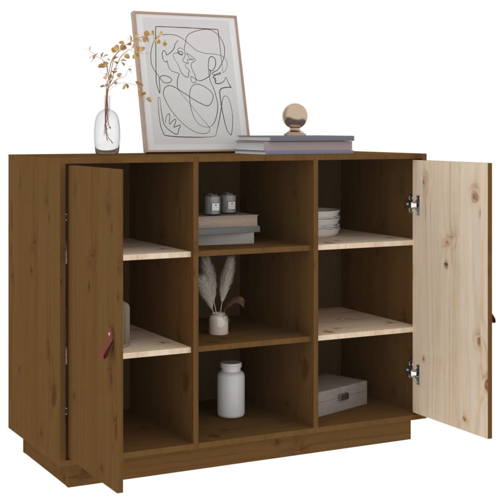 Dressoir 100x40x75 cm massief grenenhout honingbruin - AllerleiShop