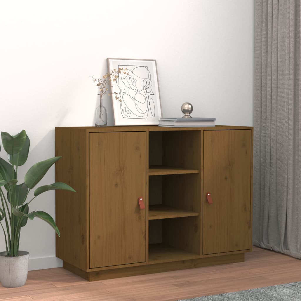 Dressoir 100x40x75 cm massief grenenhout honingbruin - AllerleiShop