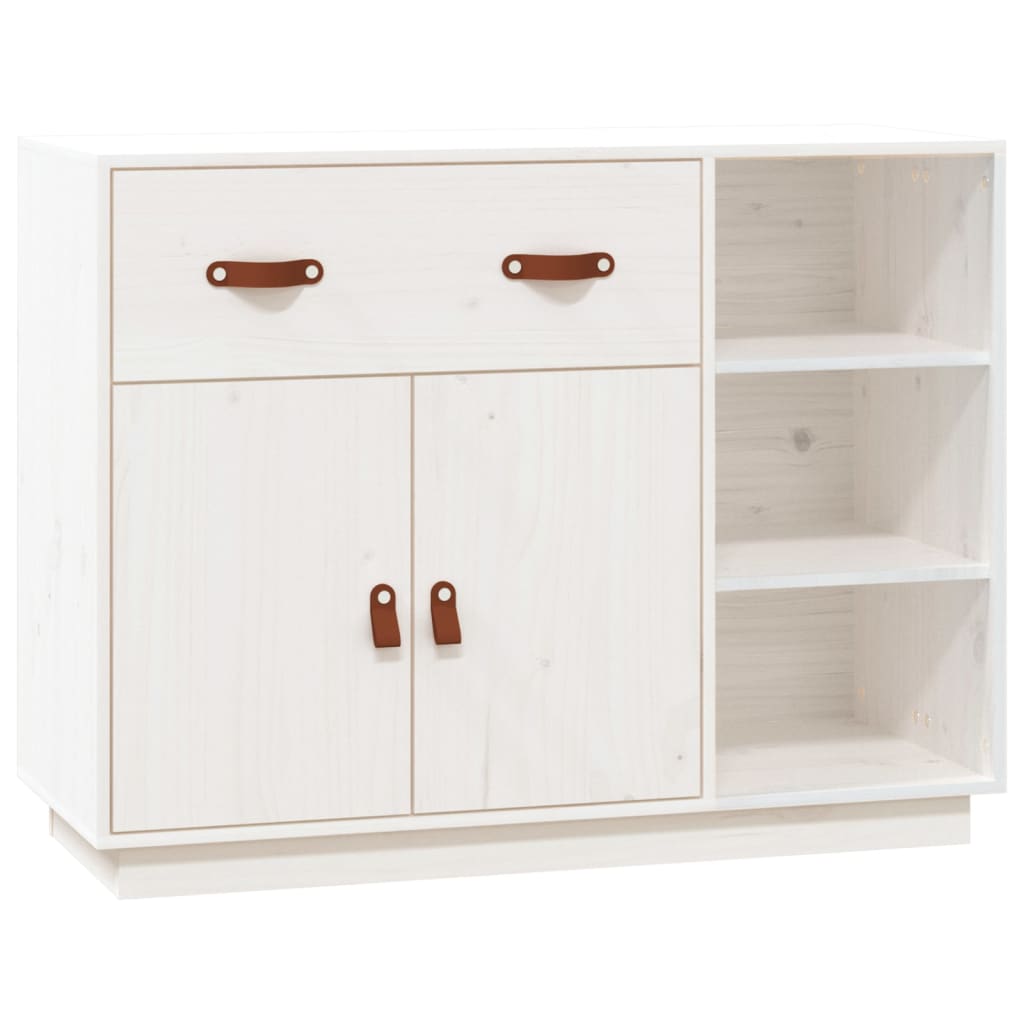 Dressoir 98,5x40x75 cm massief grenenhout wit - AllerleiShop