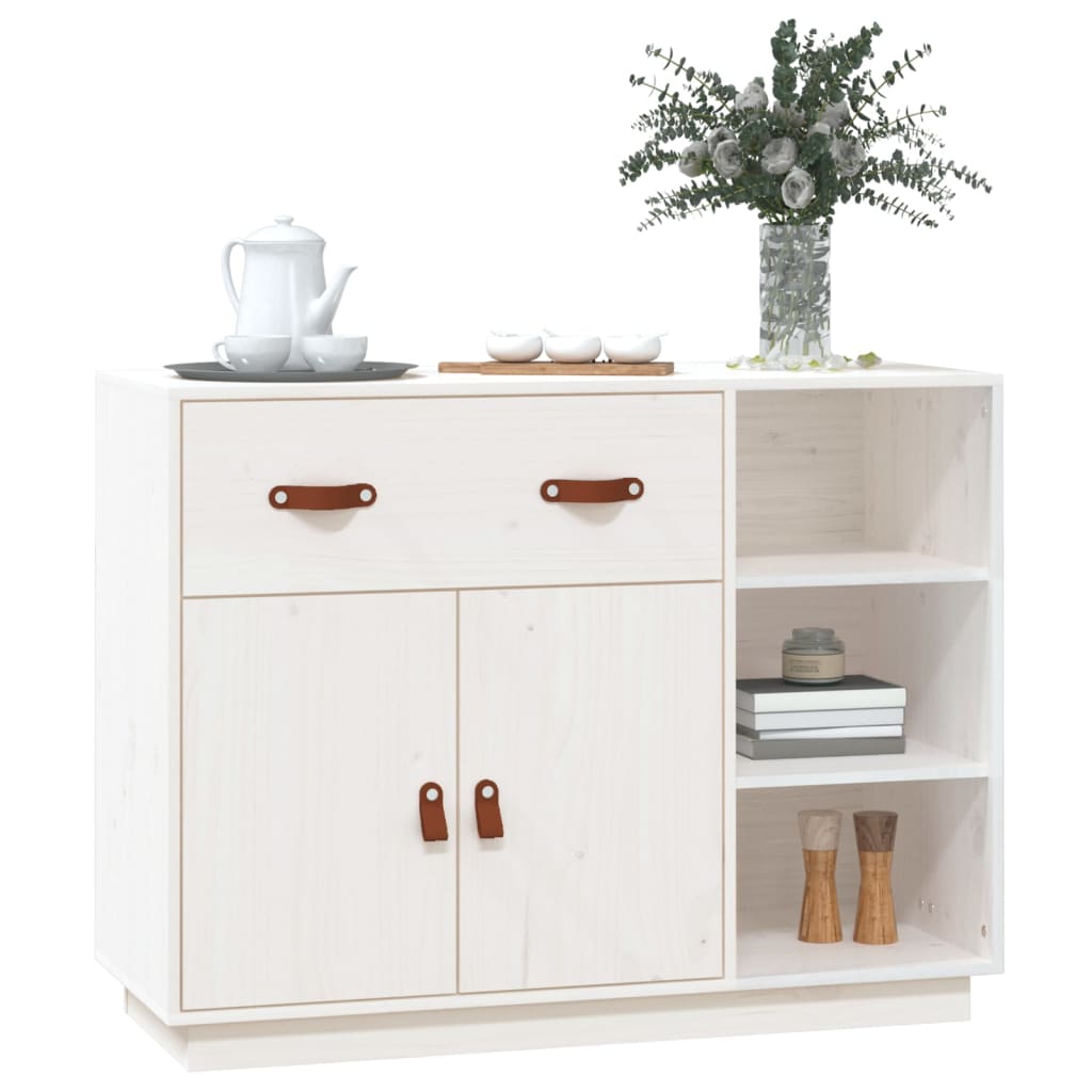 Dressoir 98,5x40x75 cm massief grenenhout wit - AllerleiShop