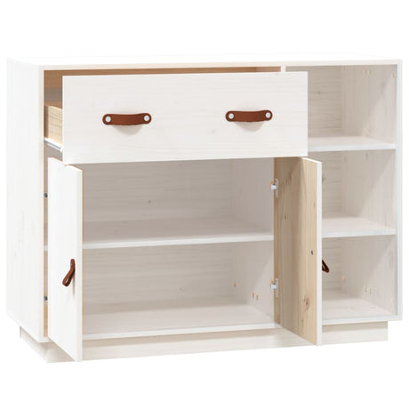 Dressoir 98,5x40x75 cm massief grenenhout wit - AllerleiShop